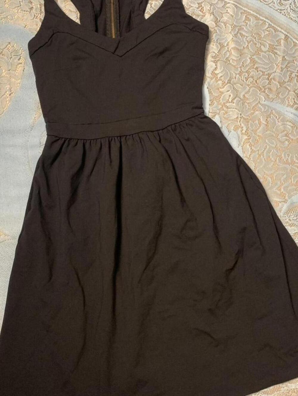Grunge gothic emo black skater dress with pockets and zipper back